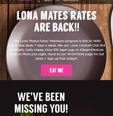 lona mates rates are back-eat me