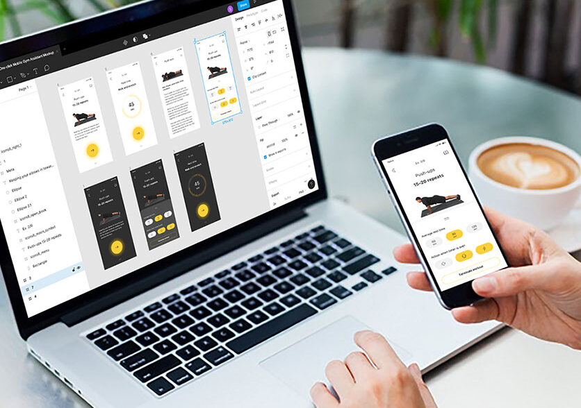 user interface design with laptop and mobile